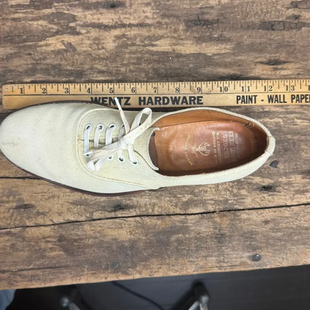 Brooks Brothers Brooks English White Buck Oxford Shoe EU 40 Women's 9 England